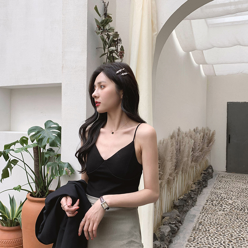 A7seven小吊帶女夏裝新款韓版修身黑色外穿內搭打底白色性感背心