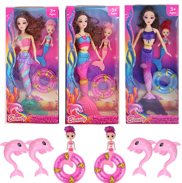 海底世界美人魚芭比娃娃禮盒 魚尾芭比娃娃 玩具禮盒