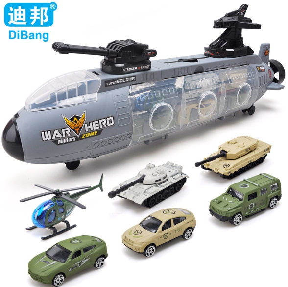軍艦潛水艇汽車模型套裝 汽車模型 玩具禮盒